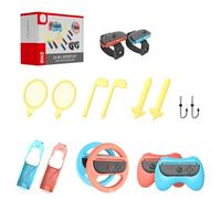 Sports Accessories Bundle for Switch 2(2025) Kaiplayhorizon Sport Games Kit 14 in 1 Family Party Pack Golf Clubs Tennis Rackets Swords Controller Grips Steering Wheels Wrist Band for Joycons