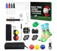 Sports Advent Calendar - 35x26x5cm Golf Toy Box, Cloth ABS Metal Build, 24 Days Accessories and Tools | Festive Countdown Gift for Men, Teen Boys, Dad, Husband, Boyfriend and Kids light