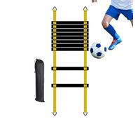 Sports Agility Ladders - Speed Footwork Trainer, Athletic Coordination Tool, Free Nylon Straps, Adjustable Rung Spacing, Top Performance Fitness Gear, Yellow 20ft Length For Soccer Track