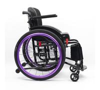 Sports and Leisure Wheelchairs for Adults,Folding Lightweight Wheelchair,Self Propelled Manual Wheelchairs with Handbrakes and Quick Release Rear Wheels & Anti-Tip Wheels(Seat Width 40cm/15.7in,B)