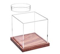Sports archives Case - Acrylic Ball Display Case for Baseball Softball Golf | Transparent with Elegant Wooden Base, Protective Organizer for showCollectible Game Balls in Various Rooms and S