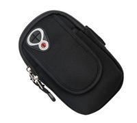Sports Armband Unisex Neoprene with Zipped Pocket for Jogging Biking | Breathable Black Design, Secure Storage, Earphone Hole, Suitable for Phones under Six Inches, GPS Devices and USB Cables