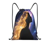 Sports Backpack Cosmic Lady Gold Lightweight Drawstring Pe Bags Unisex String Bags For Holidays Hiking Men 39X46Cm