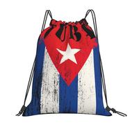 Sports Backpack Cuba Flag Patriotic Support Cuban Revolution Graphic Lightweight Drawstring Gym Bag Versatile Gym Bag For Yoga Shopping Climbing 39X46Cm
