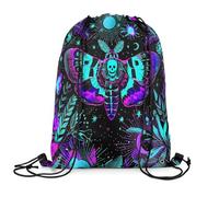 Sports Backpack Death Moth Stylish Drawstring Pe Bags Foldable Gym String Bag For Trainer Travel Yoga 39X46Cm