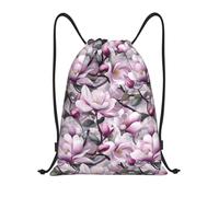 Sports Backpack String Aesthetically Magnolia Mauve Versatile Drawstring Bags Foldable String Bag For Fishing Shopping Hiking 39X46Cm