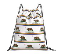 Sports Backpack String California Gay Pride Flag Unisex Gym Sack Backpack Design Gym String Bag For Holidays Trainer Shopping 39X46Cm