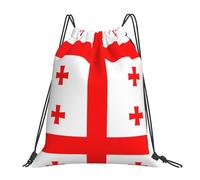 Sports Backpack String Georgian Flag Design Drawstring Gym Bag Waterproof Sport Bag String For Travel Hiking Climbing 39X46Cm