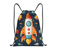 Sports Backpack String Rocket Clipart Space Ship Lightweight Drawstring Bag Stylish String Bags For Hunting Outside Travel 39X46Cm