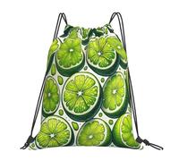 Sports Backpack Vibrant Green Lime Lemon Design Drawstring Bags Waterproof String Bags For Yoga Outside Men 39X46Cm