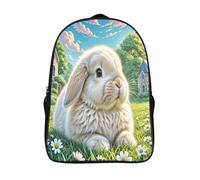 sports bag 3d print animal two compartment laptop daypack funny cool lop eared rabbit casual backpack with pockets-16,sturdy travel rucksack for school students
