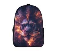 sports bag 3d printed universe two compartment daypacks cool lion face school backpack with pockets-16inch,sturdy school rucksack for teenagers adult