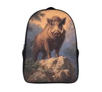 sports bag 3d printing animal portraits two compartment daypacks cool wild boar school backpack with pockets-16inch,sturdy school rucksack for teens and adults