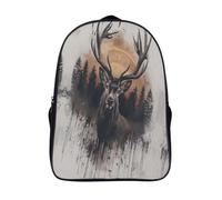 sports bag 3d printing animal two compartment fashion daypack cool wild deer casual backpack with big pockets-16,sturdy casual rucksack for teens and adults