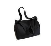 Sports Bag Canvas Zipper Travel Handbag Solid Large Capacity Simple Casual Shoulder Bag Soft Versatile Crossbody Bag(Black)