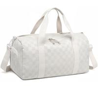 Sports Bag Children's Swimming Bag Boys Women with Shoe Compartment and Wet Compartment Bath Bag Teenager Small Travel Bag Fitness Bag, beige grid, Sports