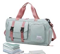 Sports Bag, Fitness Sports Bag, Oxford Fabric Yoga Bag, Large Dry and Wet Separation Travel Bag, Weekend Bag, green, Se référer au descriptif, Refer to description