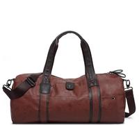 Sports Bag Men for Gym Yoga Soft Pu Leather Black Brown Cylindrical Sport Fitness Bag Male Shoulder Travel(3)