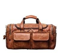 Sports Bag Retro Brown Men Hand Luggage Bag Leather Large Capacity Travel Bag Business Weekend One Shoulder Messenger Bag(3)