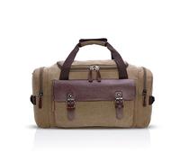 Sports Bag Retro Travel Bags Unisex Sport Bag Outdoor Handbag Large Shoulder Bag Breathable Canvas(Khaki)