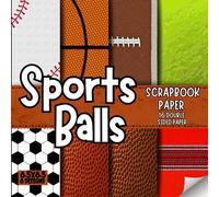 Sports Ball scrapbook paper, 8.5x8.5, 18 Designs, 16 Double-Sided Sheets: Scrapbooking Paper for For Sport Lovers, Decorative Sport pattern craft ... & Mixed Media, Origami, Collage & Card Making