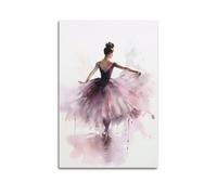 Sports Ballet Dancer Turning Around in Light Purple Water Color Picture Poster Modern Wall Art Canvas Aesthetic Decoration Painting 08x12inch(20x30cm) Unframe-style