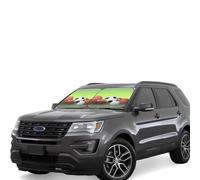 Sports Balls on The Grass Print Car Sun Shade Windshield 2-Piece Foldable Front Windshield Sun Visor Sunshade for Car Windshield, L