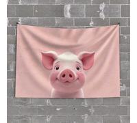 Sports Bar Decor Adorable Piggy: A Cute and Friendly Face Tapestry Decor for Man Cave Wall Tapestry College(75X100CM)