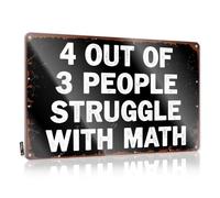 Sports Bar Decor Math Struggles: A Common Issue Tin Sign Dorm Room Door Sign Metal Signs Funny(30X40CM)