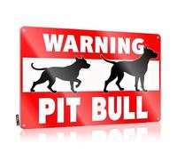 Sports Bar Decor Warning: Pit Bull On Duty Tin Sign Dorm Room Door Sign Metal Signs Funny(20X30CM)