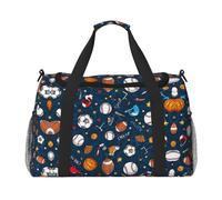 Sports Baseball Game Print Everyday Use Travel Duffle Bag Large Capacity Travel Bag Stylish Functional Bag, Black, One Size