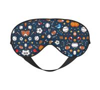 Sports Baseball Game Print Sleep Eye Mask with Adjustable Strap Soft for Airplane Travel Relax Yoga Nap Meditation