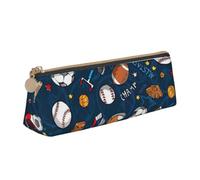 Sports Baseball Game Print Stylish Triangular Pencil Case Pouch for Large-Capacity Stationery Organizer