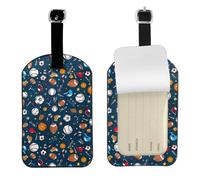 Sports Baseball Game Printed Leather Luggage Tag, Durable Baggage Identifier, Soft PU ID Label, for Business Travel