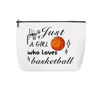 Sports Basketball Christmas Gifts for Women Girls Just A Girl Who Loves Basketball Makeup Bag for Girls Granddaughter Daughter Birthday Gift for Girlfriend Basketballs Fans Cosmetic Pouch Travel