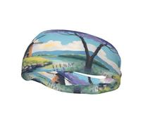 Sports Beautiful River Windmill Print Sweatband Headbands for Men & Women â€“ Breathable, Stretchy Gym Exercise Running Headband
