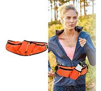 Sports Belt Bag - WENTS Running Belt with Water Bottle Holder Waterproof Bum Bag Cycling Waist Bag Jogging Belt Dog Walking Bag for Travel Holidays Camping Climbing Hiking (Orange)