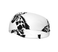 Sports Black and White Giraffe Print Sweatband Headbands for Men & Women â€“ Breathable, Stretchy Gym Exercise Running Headband