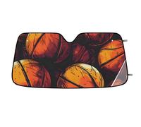 Sports Blue Ball Theme Car Windshield Sun Shade，Cars Shade Front Windshield,Blocks UV Ray to Keep Your Vehicle CoolSun Visor Protector for Fits Car Truck SUV （55"x27.5"）