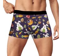 Sports Boxers Men-Mens Large Boxers-Men's Underwear Breathable Easter Digital 3D Printed Briefs for Men - Functional Comfort Fusion (Purple- S)