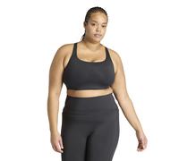 adidas Women's Optime Workout 3-Stripes Medium Support Bra (Plus Size), Black, XXL Plus