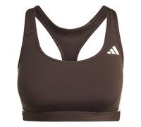 Adidas Optime Essentials Workout 3 Stripes Medium Impact Sports Bra Brown S Woman