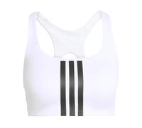adidas Optime Workout 3-Stripes Sports Bra White Black - XS