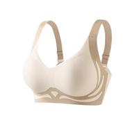 Sports Bra for Women UK Seamless Bralette Block Color Push Up Bras Wireless Yoga Running Workout Bra Sports Vest Soft Stretch Bras Lift Up Everyday Underwear Plus Size White