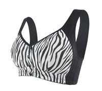 Sports Bra Women's Push Up Comfort Bra Large Breasts Strong Hold Front Closure Tank Top Without Underwire Breathable Bustier Soft Seamless Yoga Bra Skin Friendly Sleeping Bra Stripes Jogging Bra,