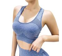 Sports Bra Women's Racerback Sports Bras for Women, Padded Yoga Tank Tops, Sleeveless Fitness Workout Running Crop Tops Yoga Women's Clothing, blue, M