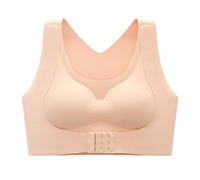 Sports Bra Women's Strong Hold Large Breasts Bralette Without Underwire Padded Bra Women with Front Closure Cross Straps Seamless Tops Non-Wired Underwear Minimiser Bustier for Yoga Fitness Jogging