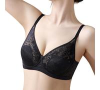 Sports Bras,Bralettes For Women,French Plus Size Seamless Comfort Bra Wireless Support Side Coverage Pure Desire Underwear (Black, 44)