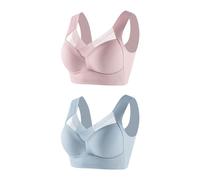 Sports Bras for Women 2PCS No Underwire Seamless Bralettes V Lace Wireless Bra Soft Support Everyday Bras Workout Stretchy Liftup Bra Comfy Yoga Bras