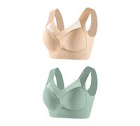 Sports Bras for Women 2PCS No Underwire Seamless Bralettes V Lace Wireless Bra Soft Support Everyday Bras Workout Stretchy Liftup Bra Comfy Yoga Bras